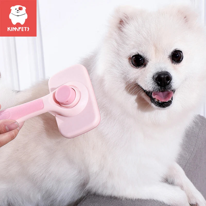 Kimpets Dog Comb Self Cleaning Cat Brush Comb Pet Grooming Hair Remover Combs Brush Floating Hair Pet Grooming Cat Supplies