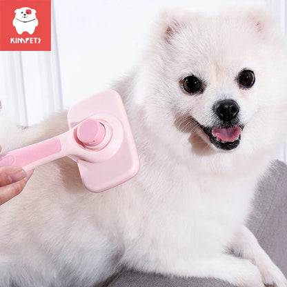 Kimpets Dog Comb Self Cleaning Cat Brush Comb Pet Grooming Hair Remover Combs Brush Floating Hair Pet Grooming Cat Supplies