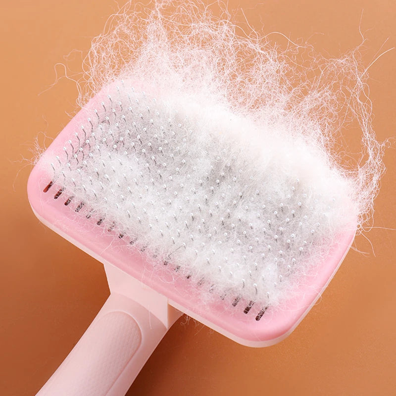 Kimpets Dog Comb Self Cleaning Cat Brush Comb Pet Grooming Hair Remover Combs Brush Floating Hair Pet Grooming Cat Supplies