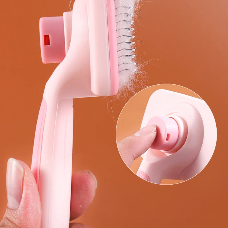 Kimpets Dog Comb Self Cleaning Cat Brush Comb Pet Grooming Hair Remover Combs Brush Floating Hair Pet Grooming Cat Supplies