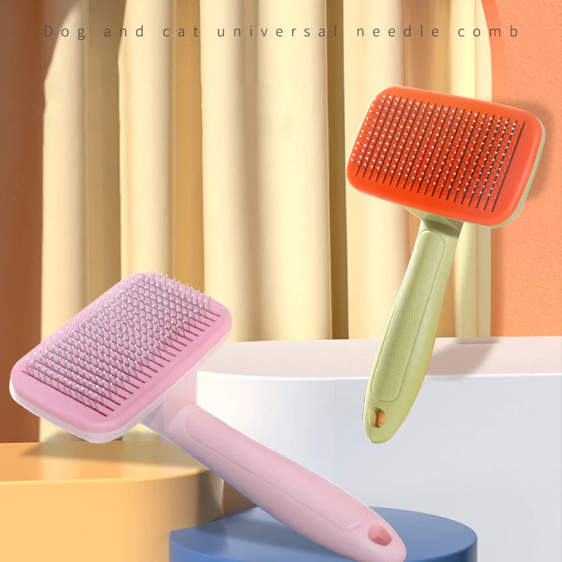 Kimpets Dog Comb Self Cleaning Cat Brush Comb Pet Grooming Hair Remover Combs Brush Floating Hair Pet Grooming Cat Supplies